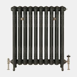 Rococo II 950mm Castrads radiator in Matt Black finish